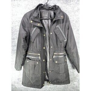 Coogi Women’s 14/16 Utility Parka Jacket Black Zip Pockets Hip Length